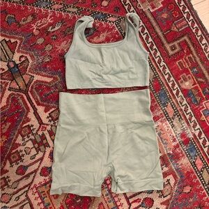 Women's Sage SET Active Ribbed Crop Tank Top